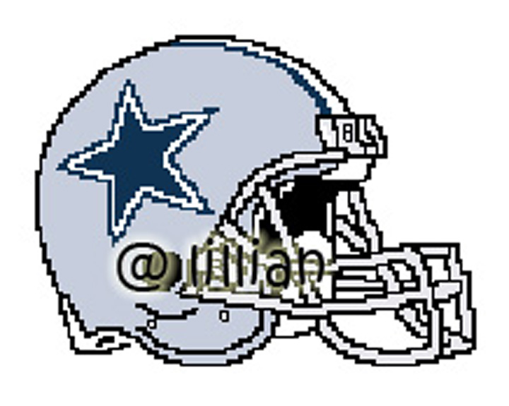 PDF ~NFL DALLAS COWBOYS HELMET Counted Cross Stitch PATTERN