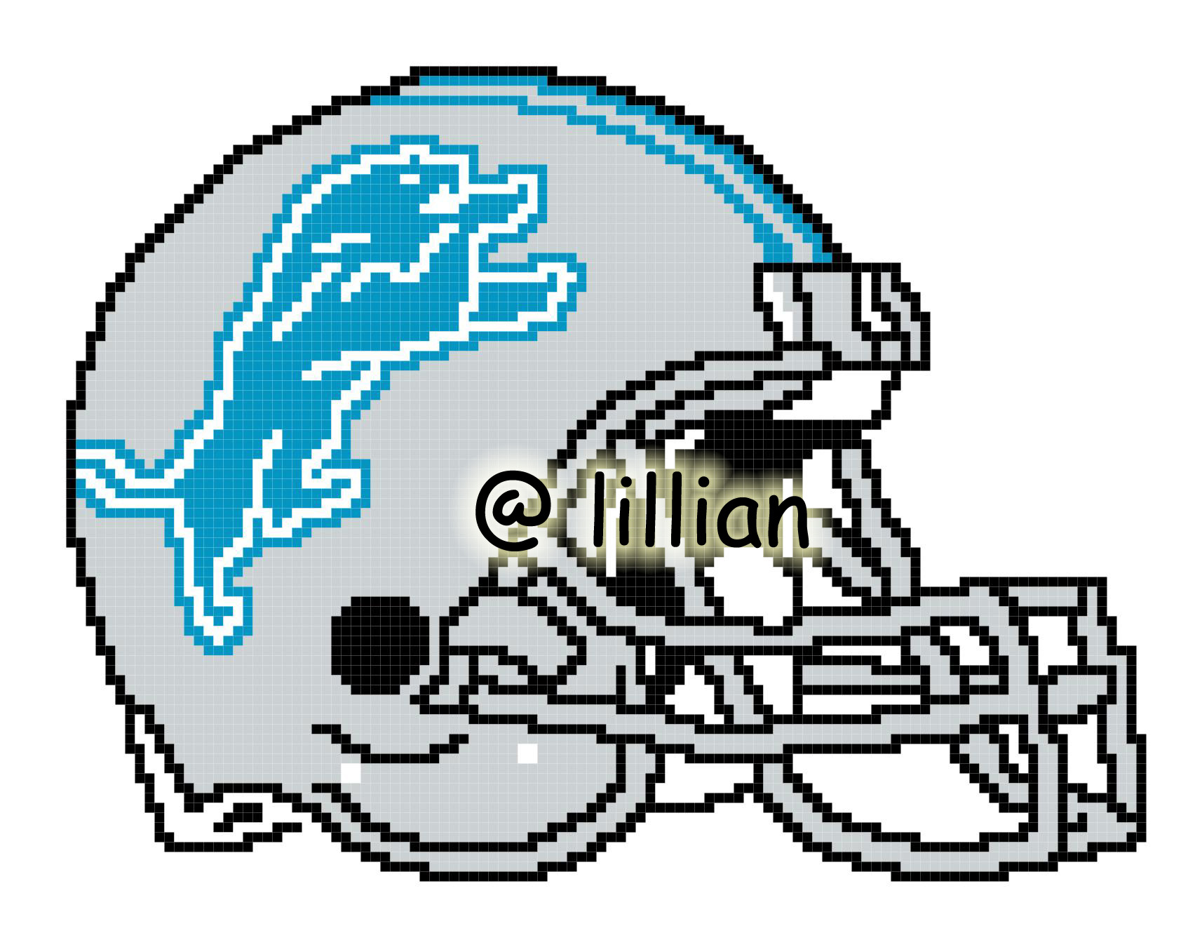 PDF ~NFL DETROIT LIONS HELMET N Counted Cross Stitch PATTERN