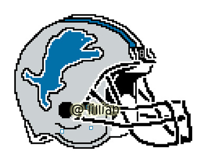 PDF ~NFL DETROIT LIONS HELMET Counted Cross Stitch PATTERN
