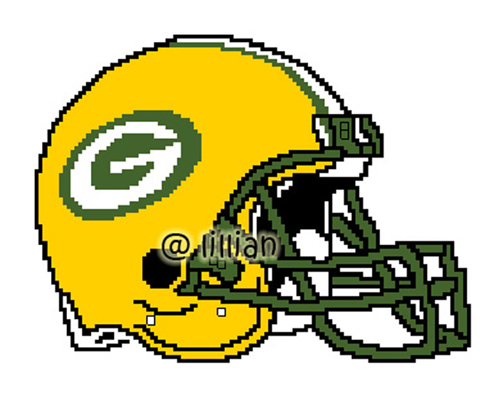 PDF ~NFL GREEN BAY PACKERS HELMET Counted Cross Stitch PATTERN