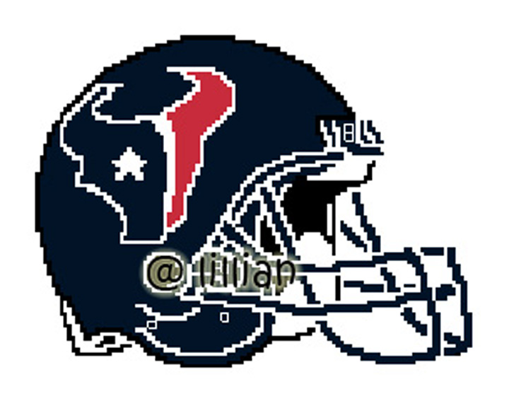 PDF ~NFL HOUSTON TEXANS HELMET Counted Cross Stitch PATTERN