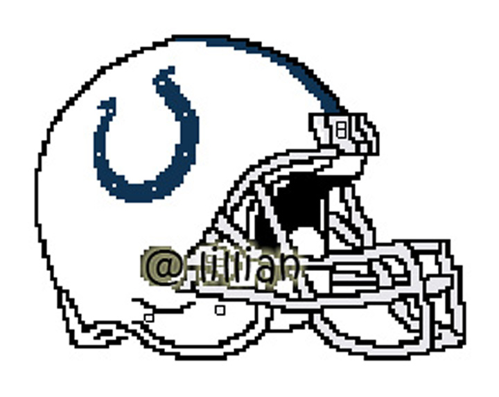 PDF ~NFL INDIANAPOLIS COLTS HELMET Counted Cross Stitch PATTERN