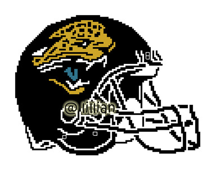 PDF ~NFL JACKSONVILLE JAGUARS HELMET Counted Cross Stitch PATTERN