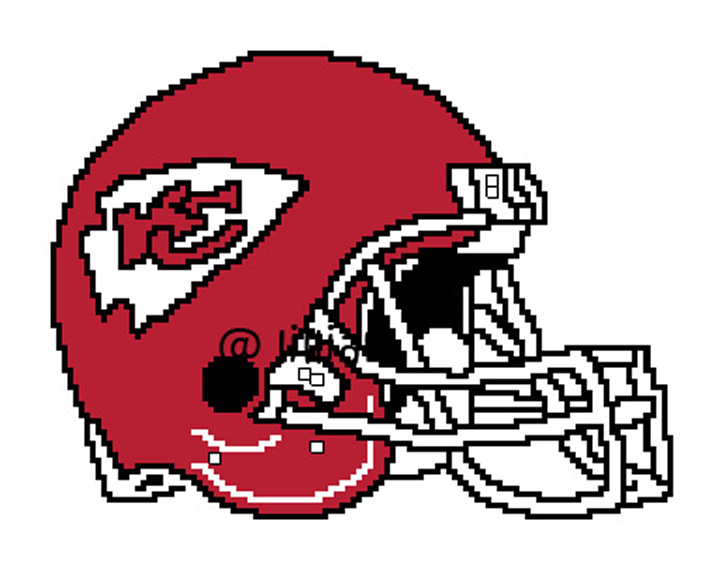 PDF ~NFL KANSAS CITY CHIEFS HELMET Counted Cross Stitch PATTERN