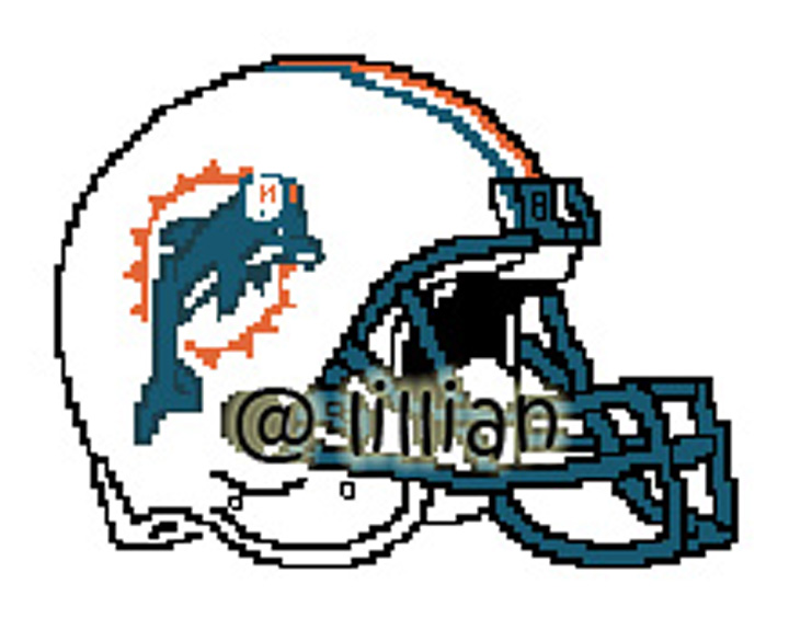 PDF ~NFL MIAMI DOLPHINS HELMET Counted Cross Stitch PATTERN
