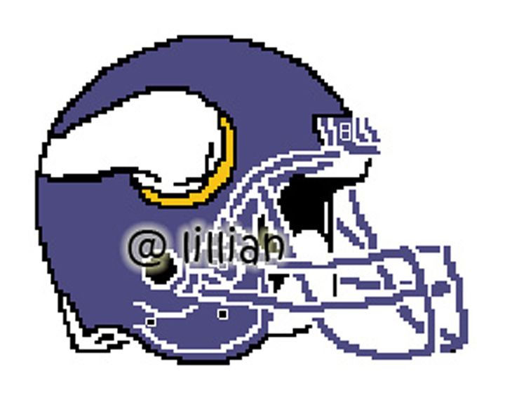 PDF ~NFL MINNESOTA VIKINGS HELMET Counted Cross Stitch PATTERN