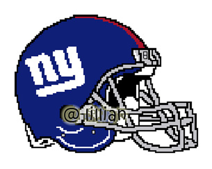 PDF ~NFL NEW YORK GIANTS HELMET Counted Cross Stitch PATTERN