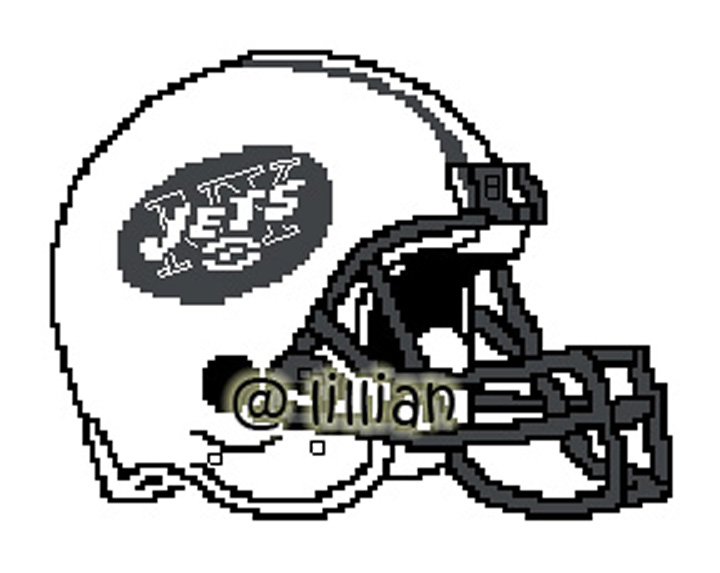 PDF ~NFL NEW YORK JETS HELMET Counted Cross Stitch PATTERN