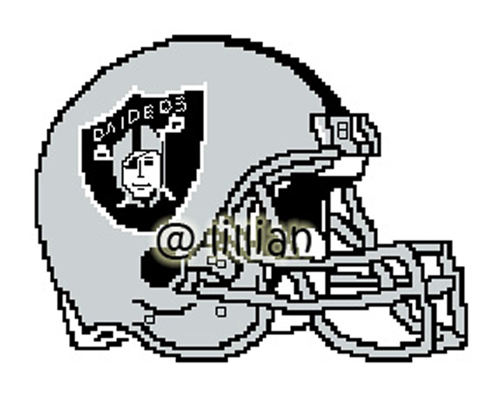 PDF ~NFL OAKLAND RAIDERS HELMET Counted Cross Stitch PATTERN