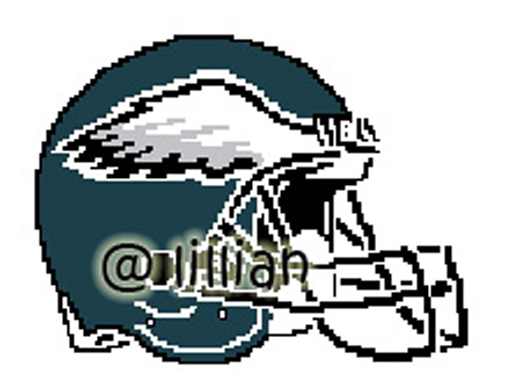 PDF ~NFL PHILADELPHIA EAGLES HELMET Counted Cross Stitch PATTERN