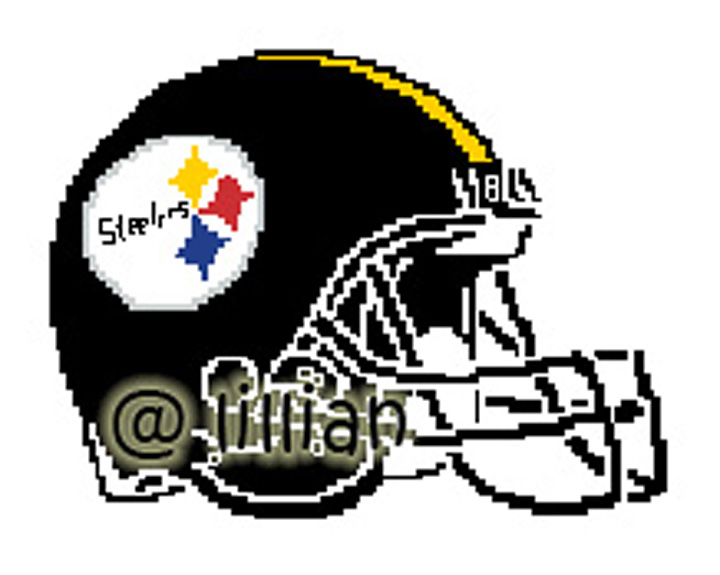 PDF ~NFL PITTSBURGH STEELERS HELMET Counted Cross Stitch PATTERN