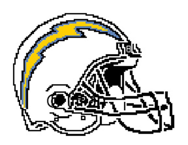 PDF ~NFL SAN DIEGO CHARGERS HELMET Counted Cross Stitch PATTERN