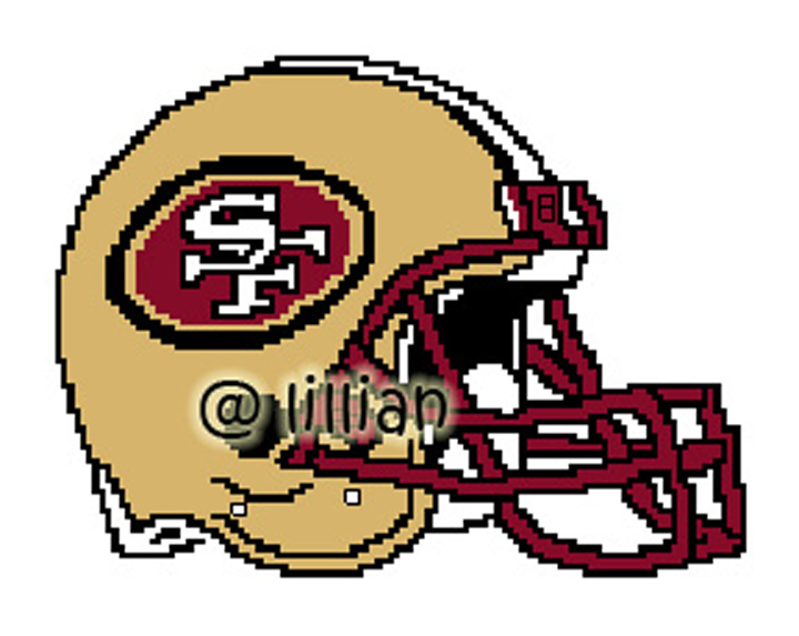PDF ~NFL SAN FRANCISCO 49ERS HELMET Counted Cross Stitch PATTERN
