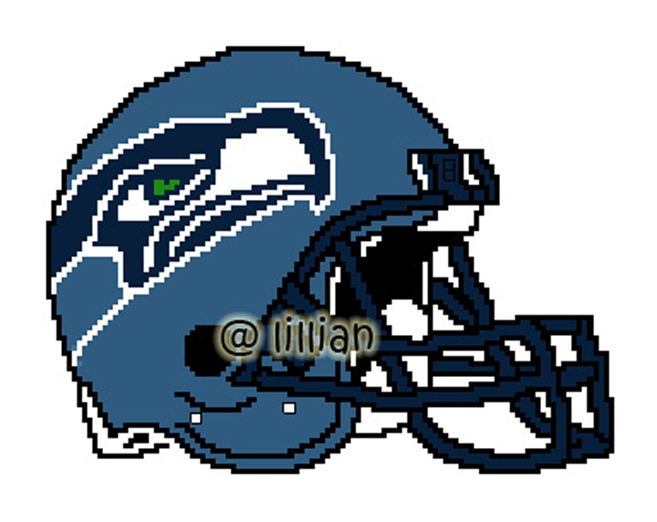 PDF ~NFL SEATTLE SEAHAWK HELMET Counted Cross Stitch PATTERN