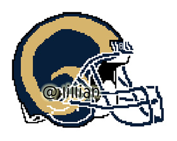 PDF ~NFL ST LOUIS RAMS HELMET Counted Cross Stitch PATTERN