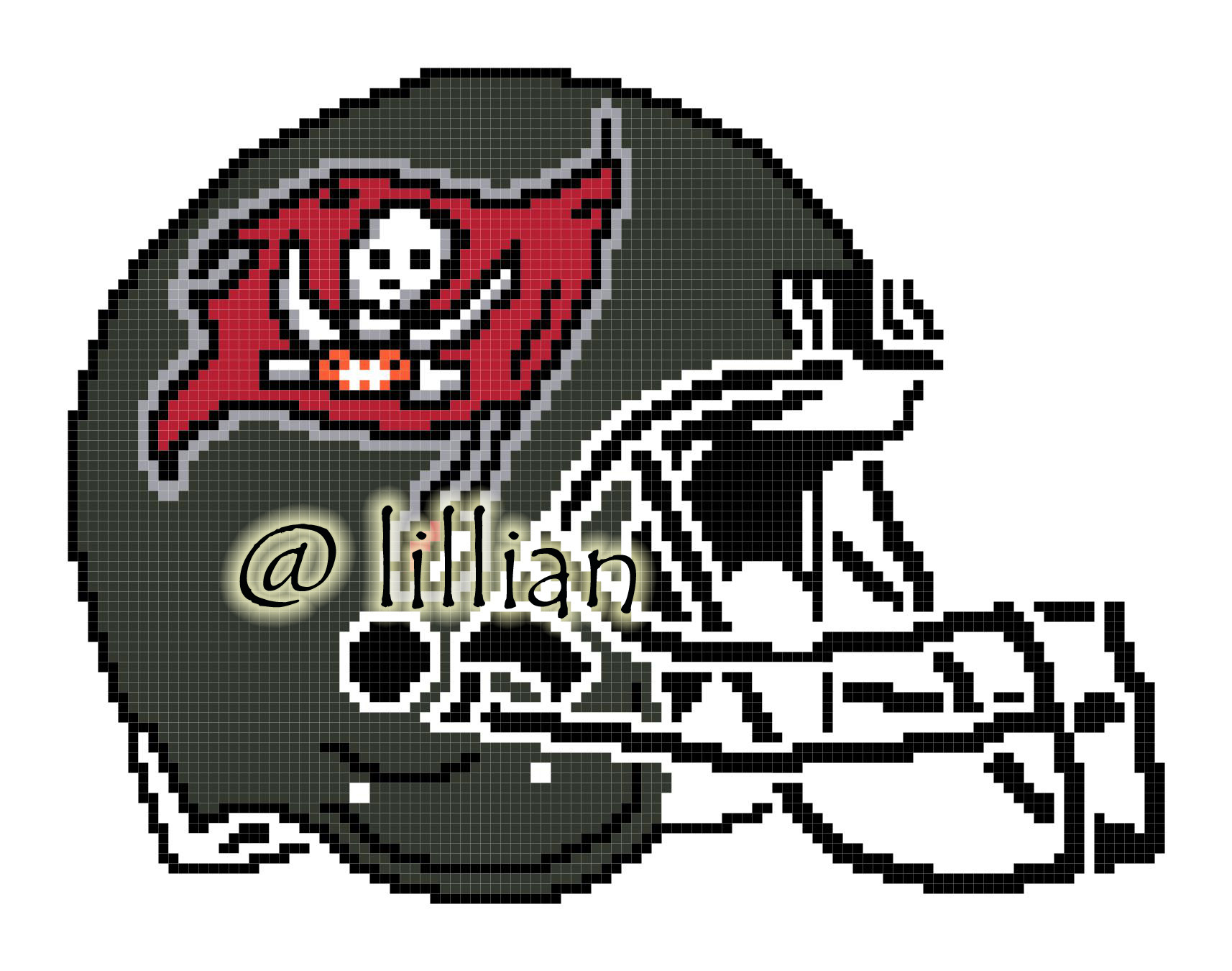 PDF ~NFL TAMPA BAY BUCCANEERS HELMET N Counted Cross Stitch PATTERN