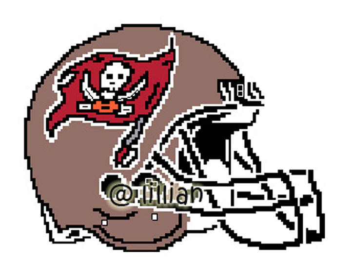 PDF ~NFL TAMPA BAY BUCCANEERS HELMET Counted Cross Stitch PATTERN