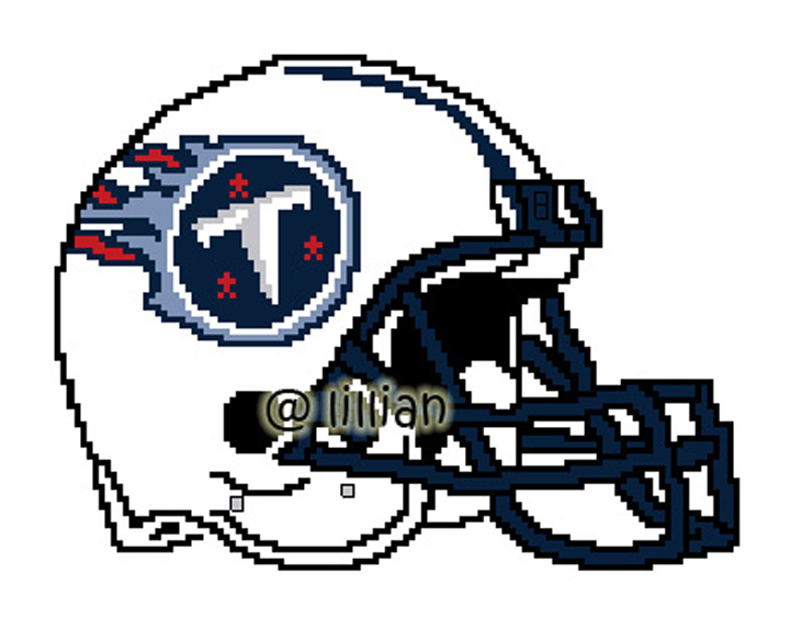 PDF ~NFL TENNESSE TITANS HELMET Counted Cross Stitch PATTERN