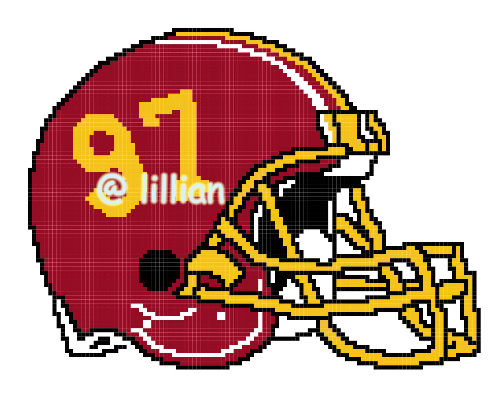 PDF ~NFL WASHINGTON FOOTBALL TEAM HELMET Counted Cross Stitch PATTERN
