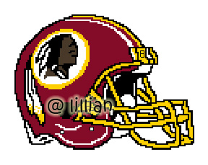 PDF ~NFL WASHINGTON REDSKINS HELMET Counted Cross Stitch PATTERN