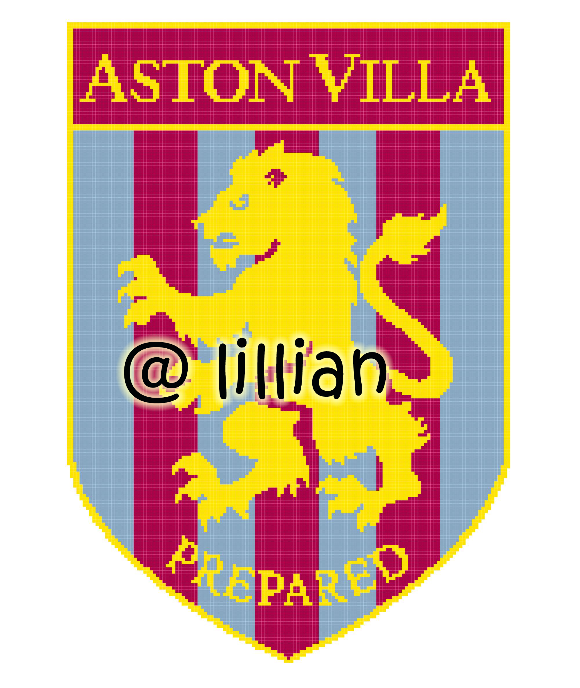 PDF ~EPL ASTON VILLA Counted Cross Stitch PATTERN
