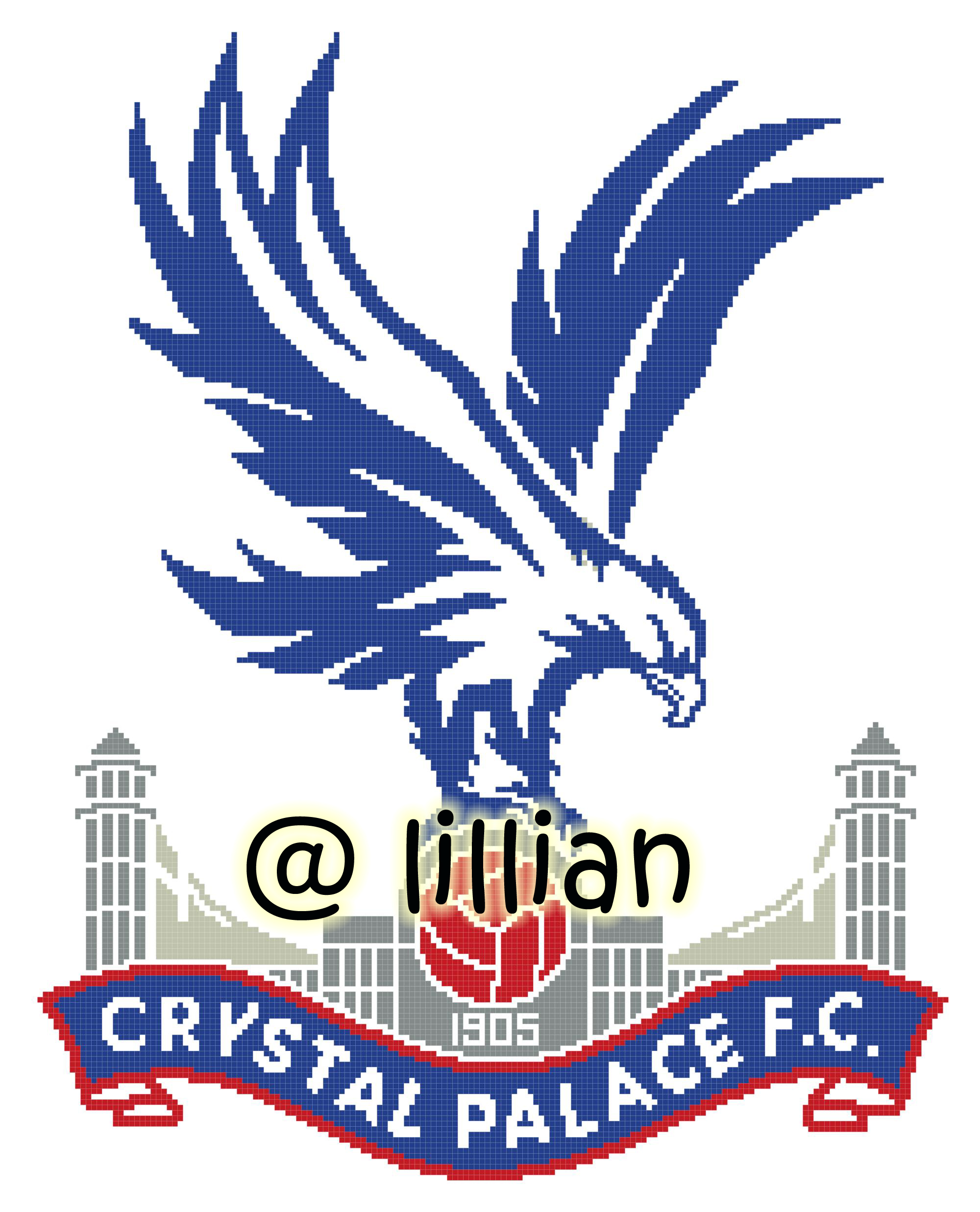 PDF ~EPL CRYSTAL PALACE FC Counted Cross Stitch PATTERN