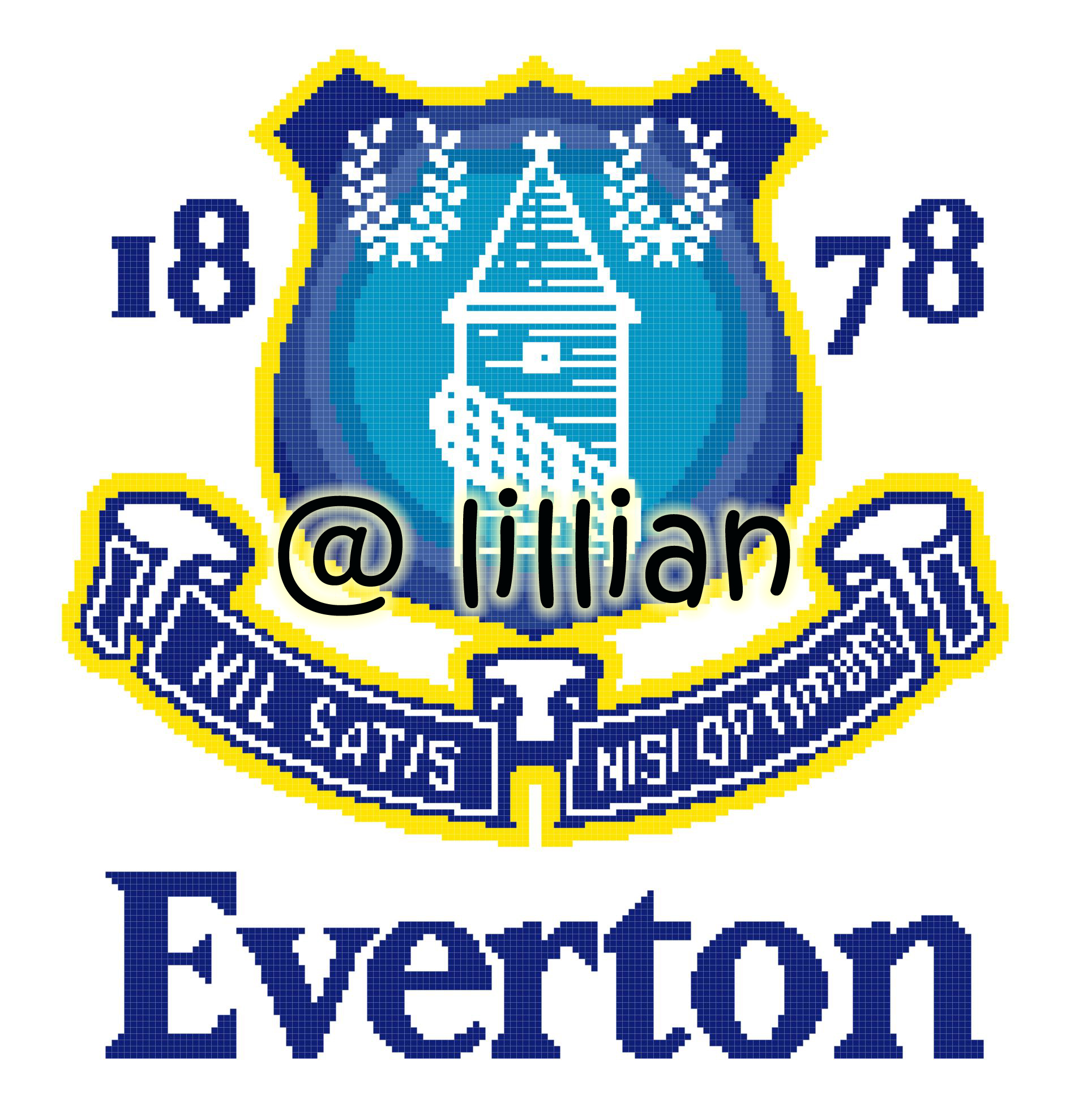 PDF ~EPL EVERTON Counted Cross Stitch PATTERN