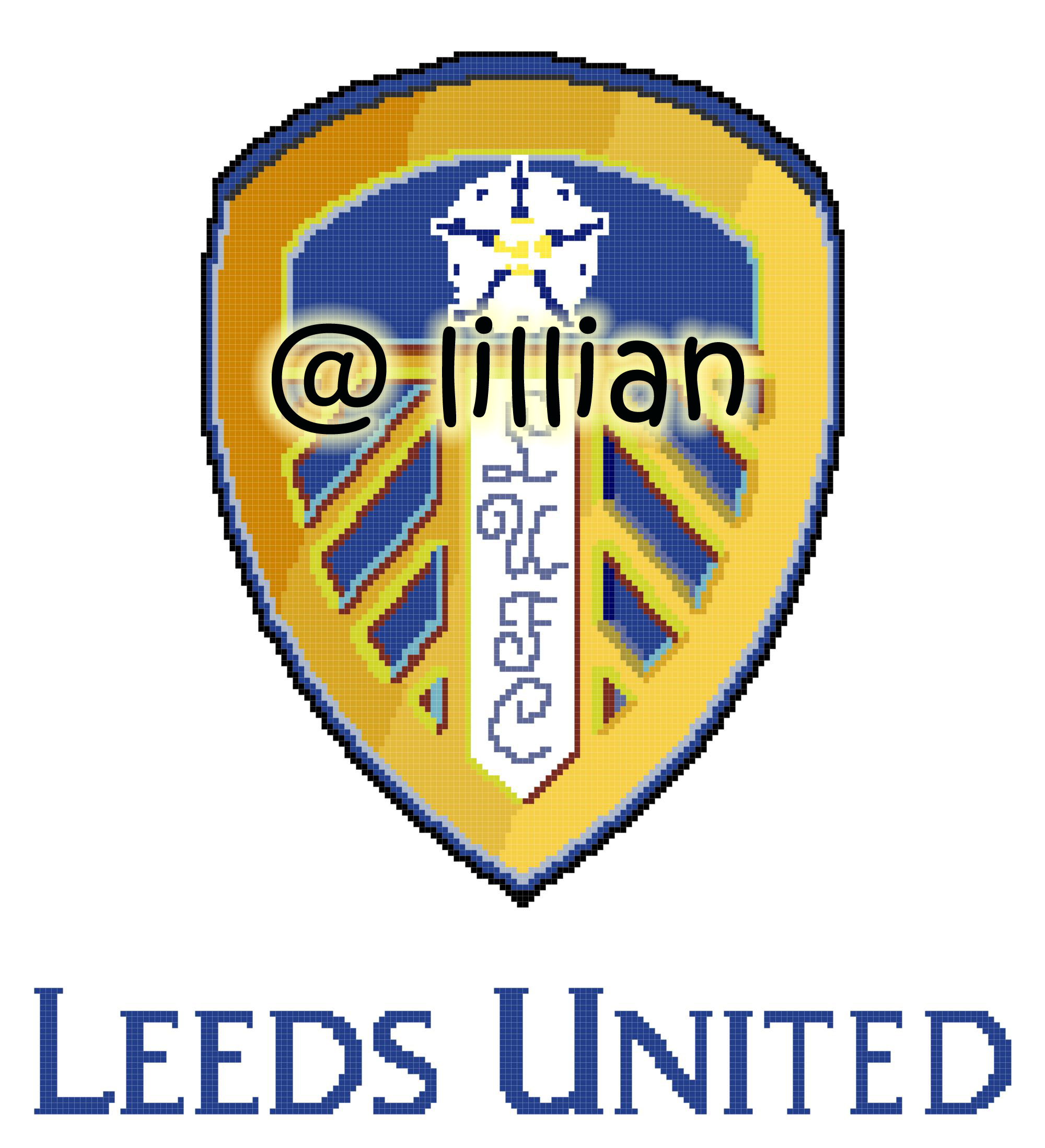 PDF ~EPL LEEDS UNITED FC Counted Cross Stitch PATTERN