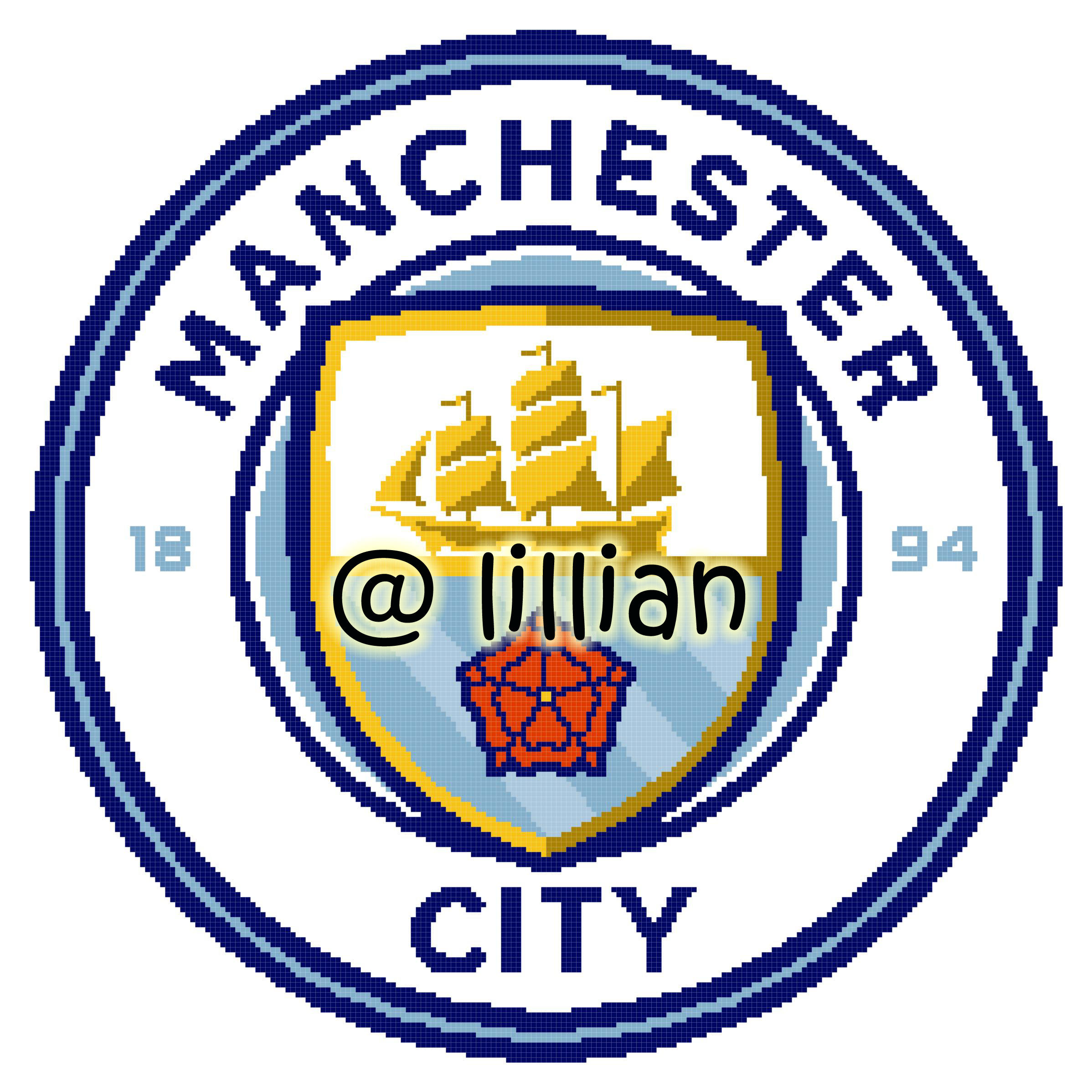 PDF ~EPL MANCHESTER CITY FC N Counted Cross Stitch PATTERN