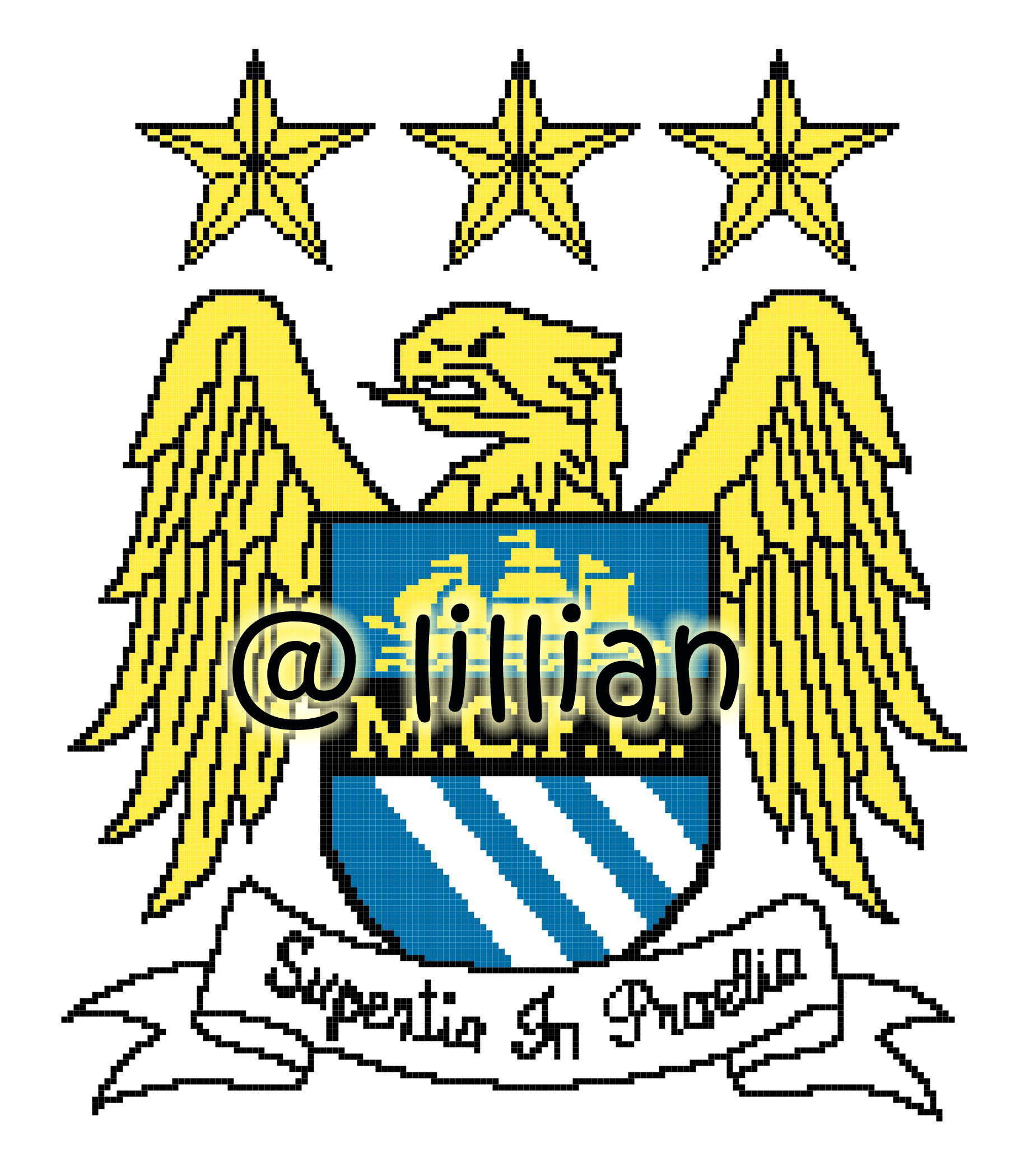PDF ~EPL MANCHESTER CITY Counted Cross Stitch PATTERN