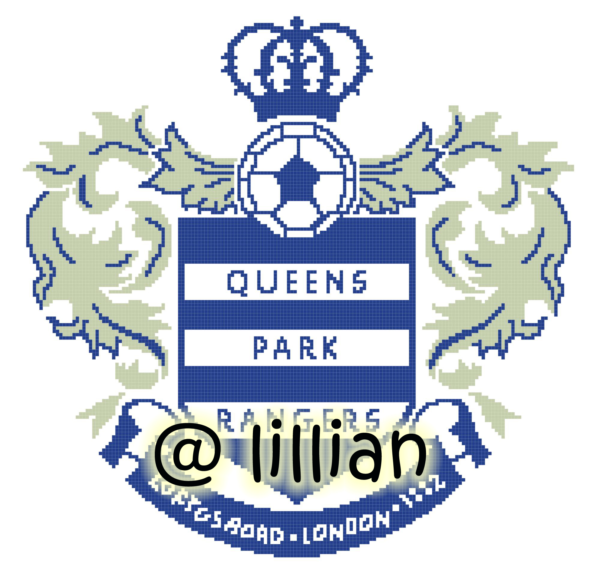PDF ~EPL QUEENS PARK RANGERS Counted Cross Stitch PATTERN