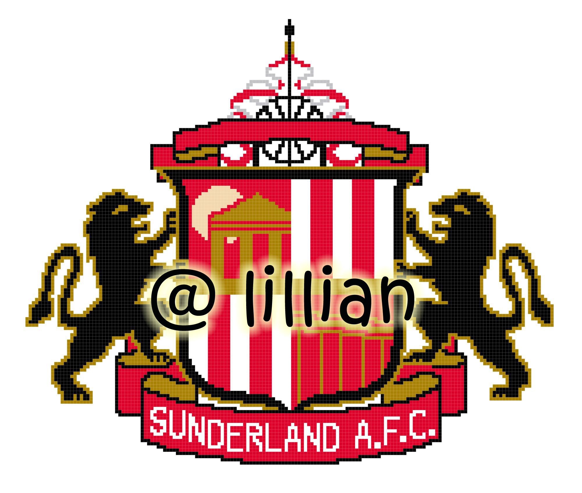 PDF ~EPL SUNDERLAND AFC Counted Cross Stitch PATTERN