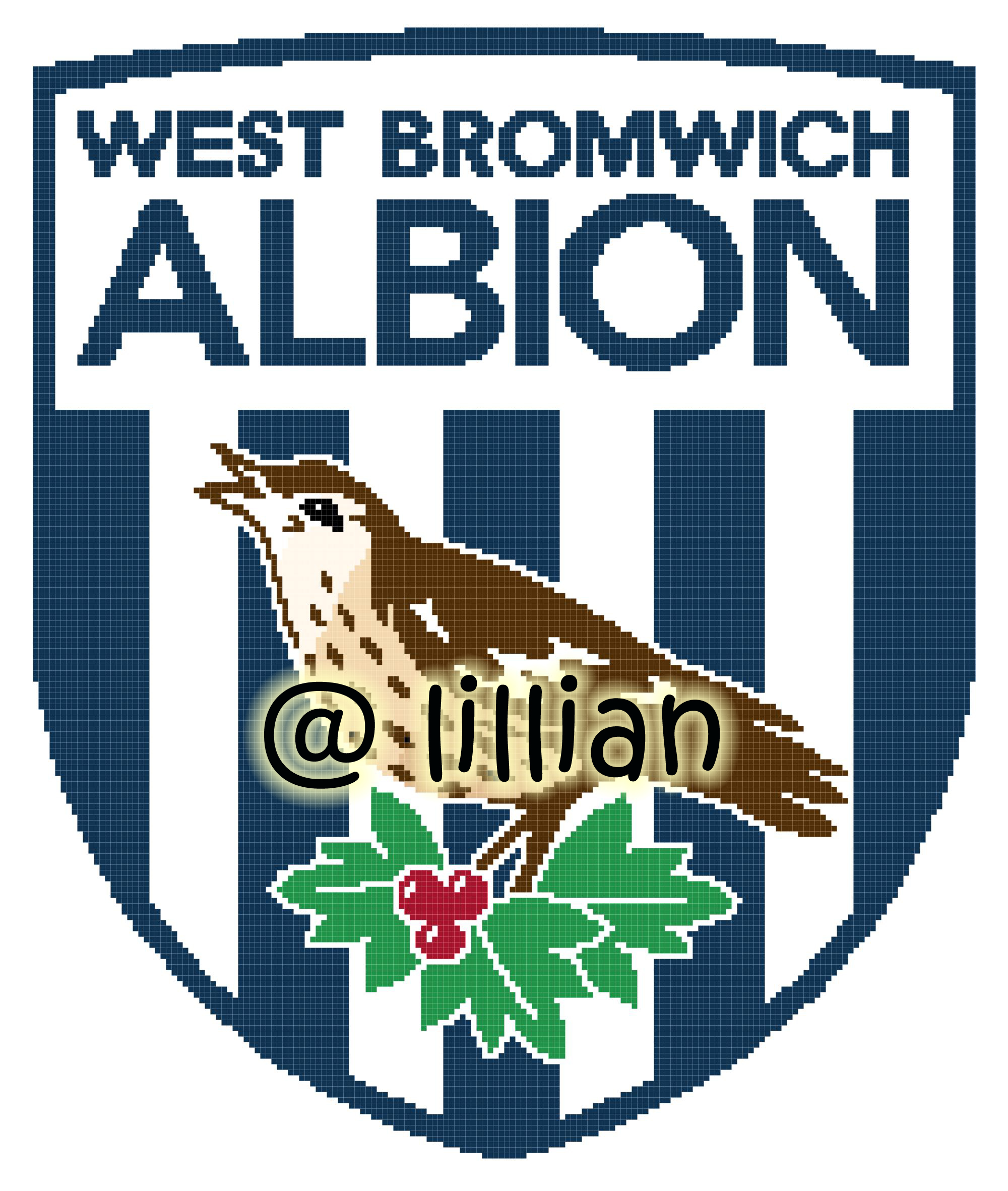 PDF ~EPL WEST BROMWICH ALBION FC Counted Cross Stitch PATTERN
