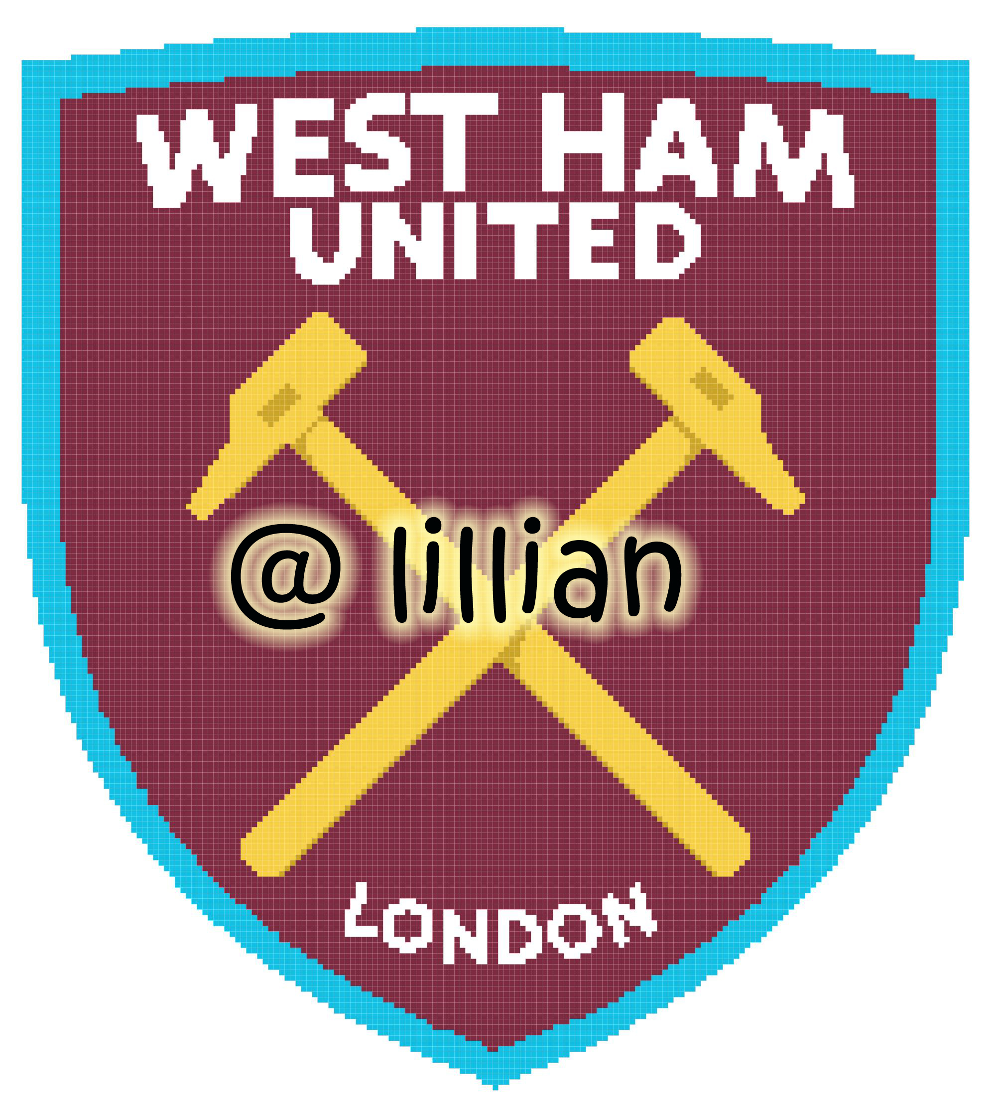 PDF ~EPL WEST HAM UNITED FC Counted Cross Stitch PATTERN