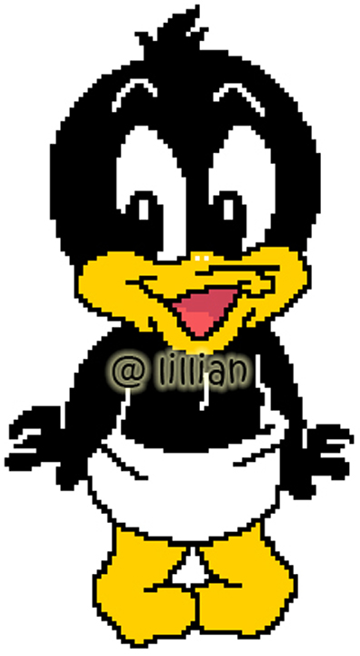 PDF ~LOONEY TUNES BABY DAFFY Counted Cross Stitch PATTERN