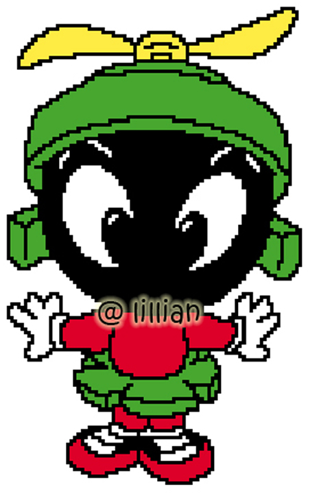 PDF ~LOONEY TUNES BABY MARVIN Counted Cross Stitch PATTERN