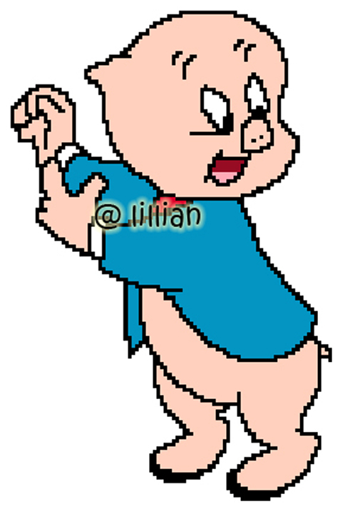PDF ~LOONEY TUNES BABY PORKY Counted Cross Stitch PATTERN
