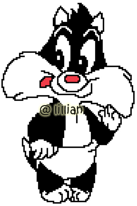 PDF ~LOONEY TUNES BABY SYLVESTER Counted Cross Stitch PATTERN