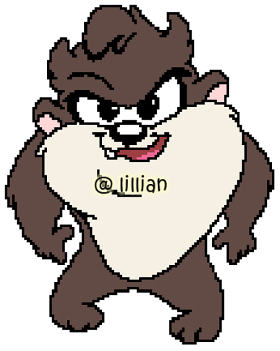 PDF ~LOONEY TUNES BABY TAZ TASMANIAN DEVIL Counted Cross Stitch PATTERN