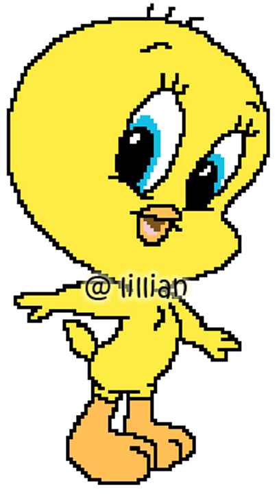 PDF ~LOONEY TUNES BABY TWEETY BIRD Counted Cross Stitch PATTERN