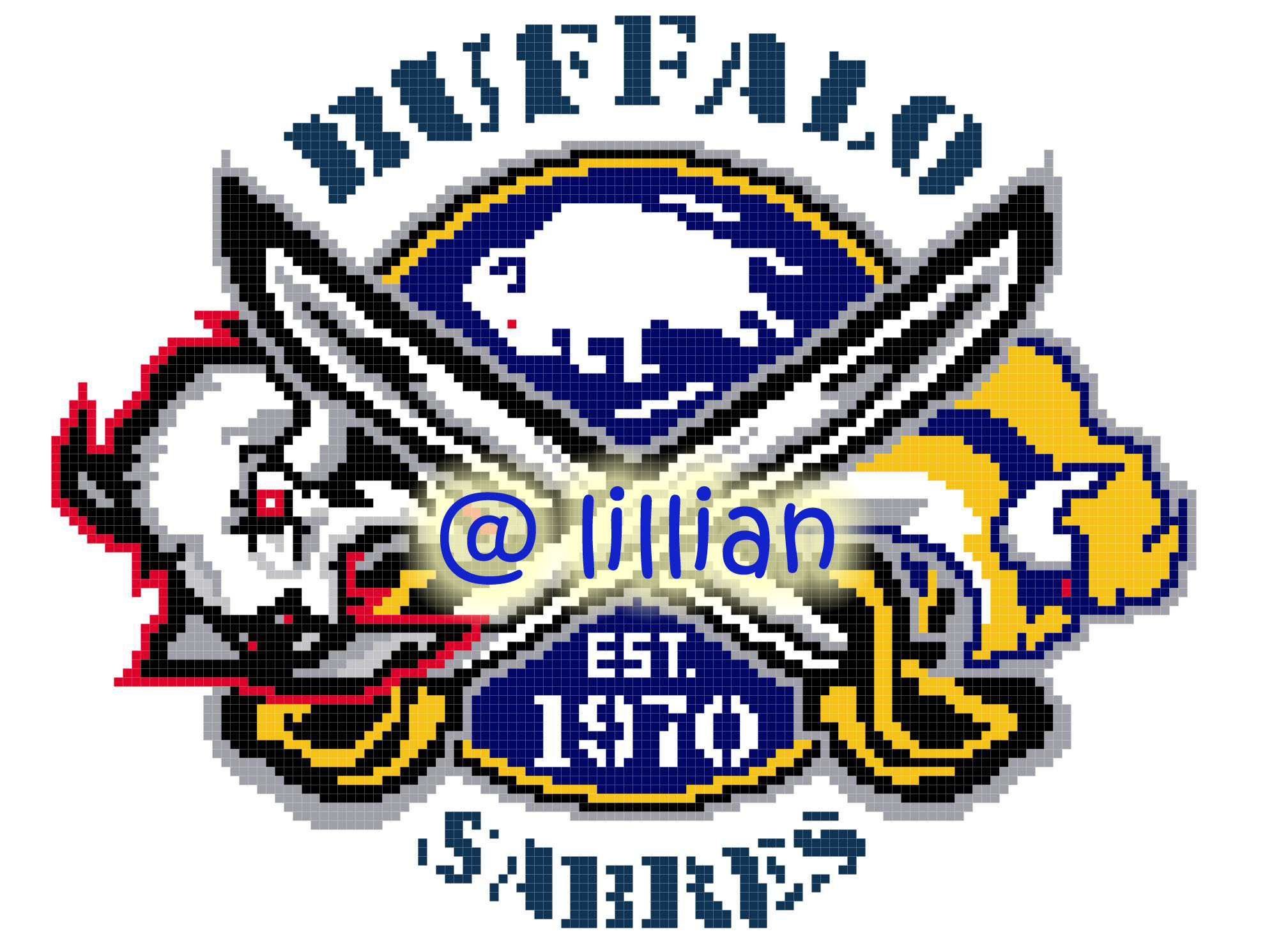 PDF ~NHL BUFFALO SABRES O N Counted Cross Stitch PATTERN
