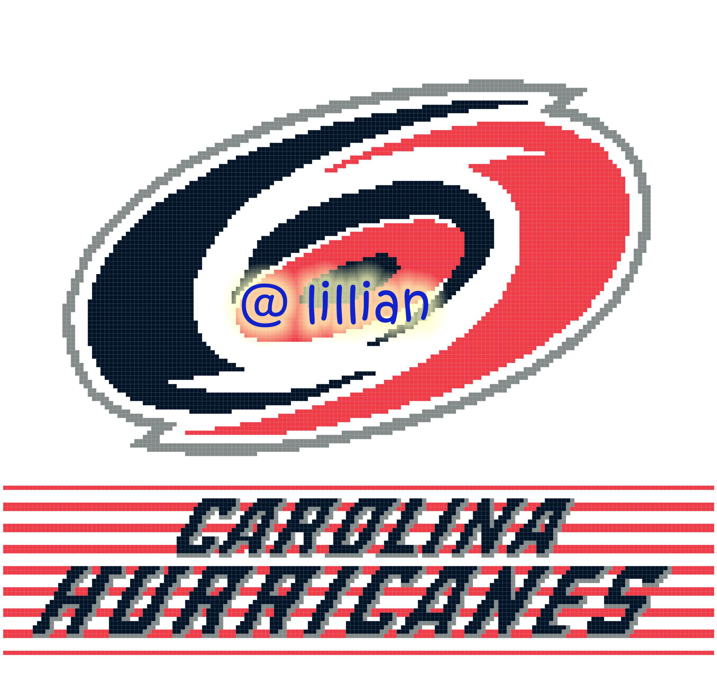 PDF ~NHL CAROLINA HURRICANES N Counted Cross Stitch PATTERN
