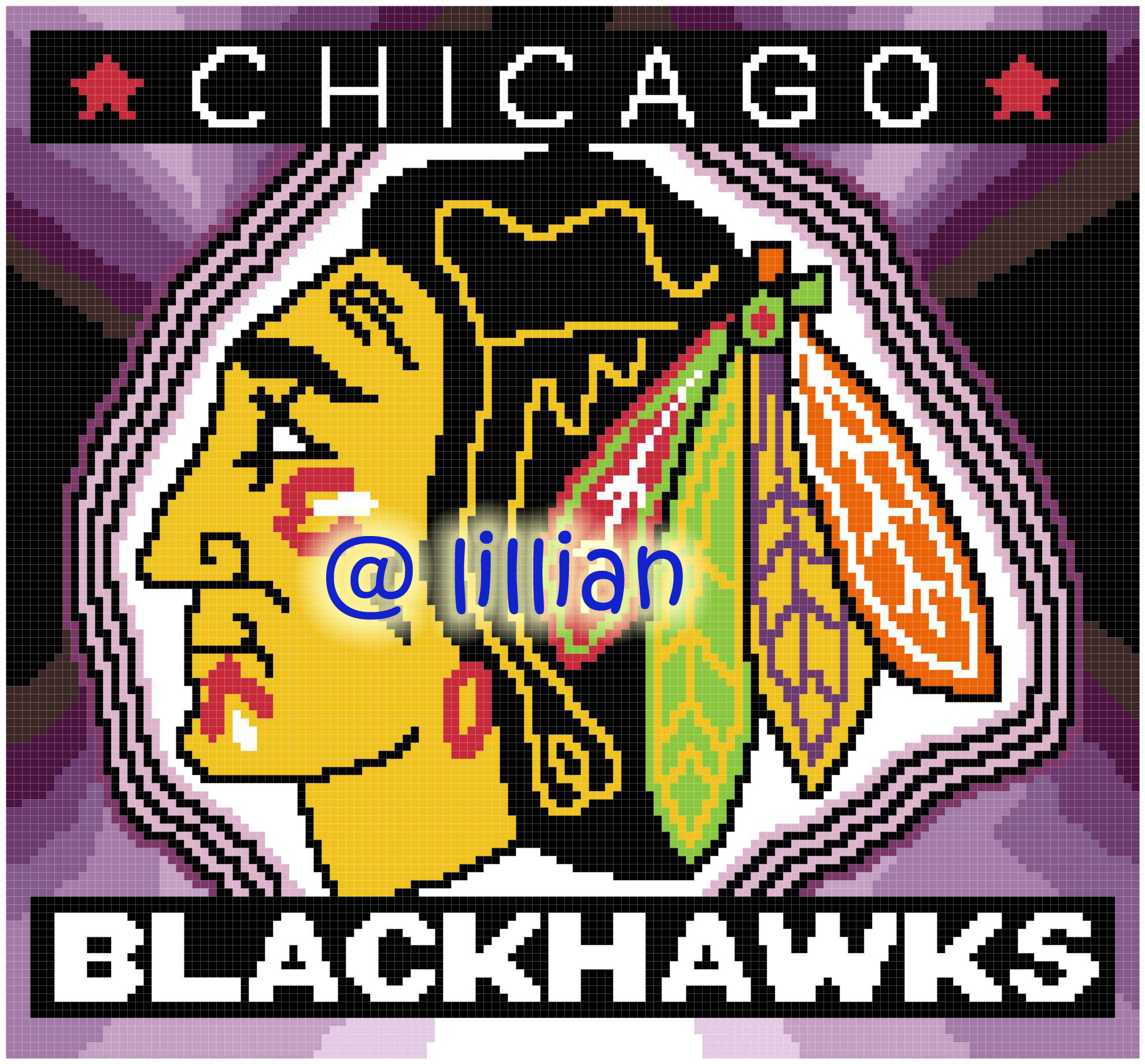 PDF ~NHL CHICAGO BLACKHAWKS Counted Cross Stitch PATTERN