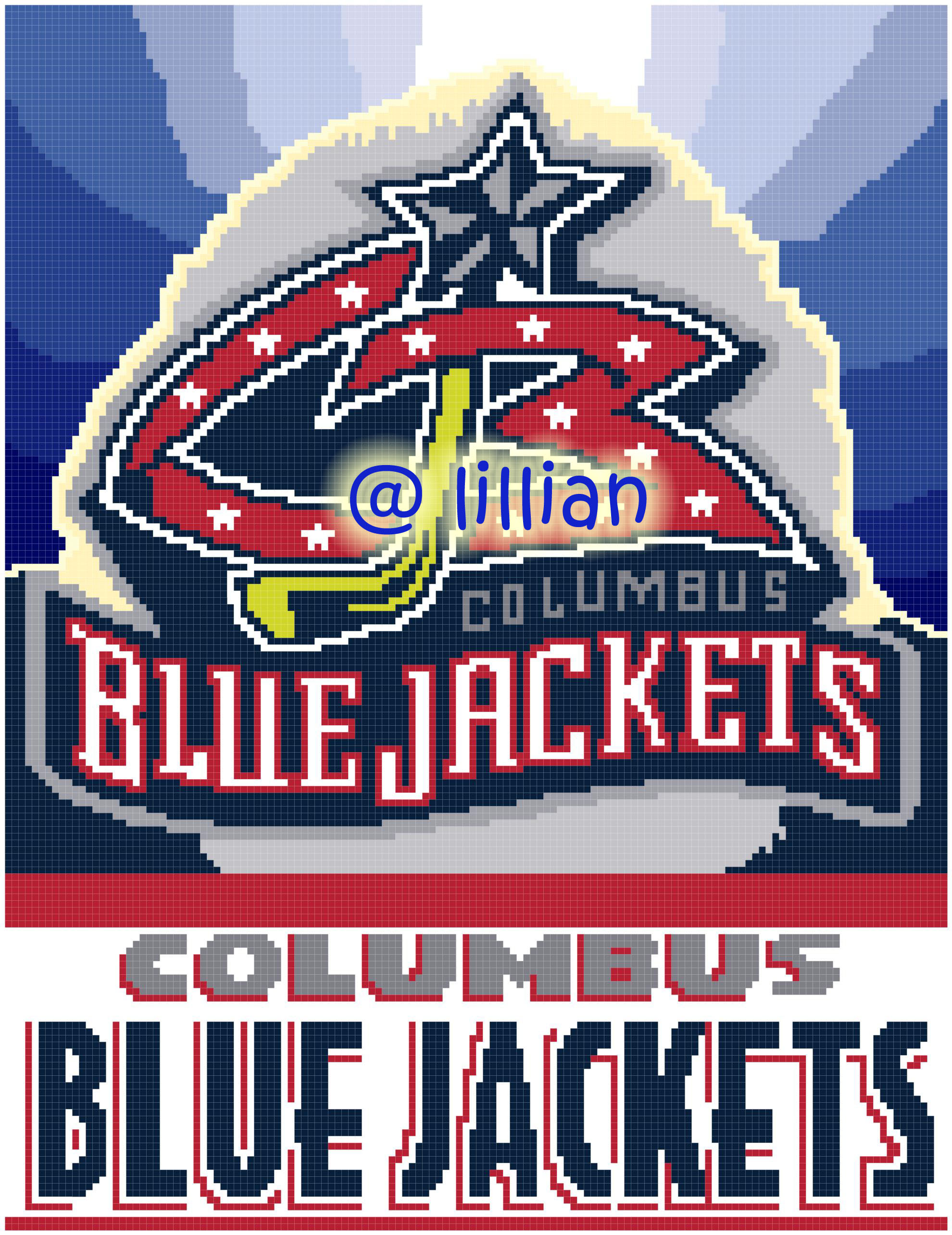 PDF ~NHL COLUMBUS BLUE JACKETS Counted Cross Stitch PATTERN