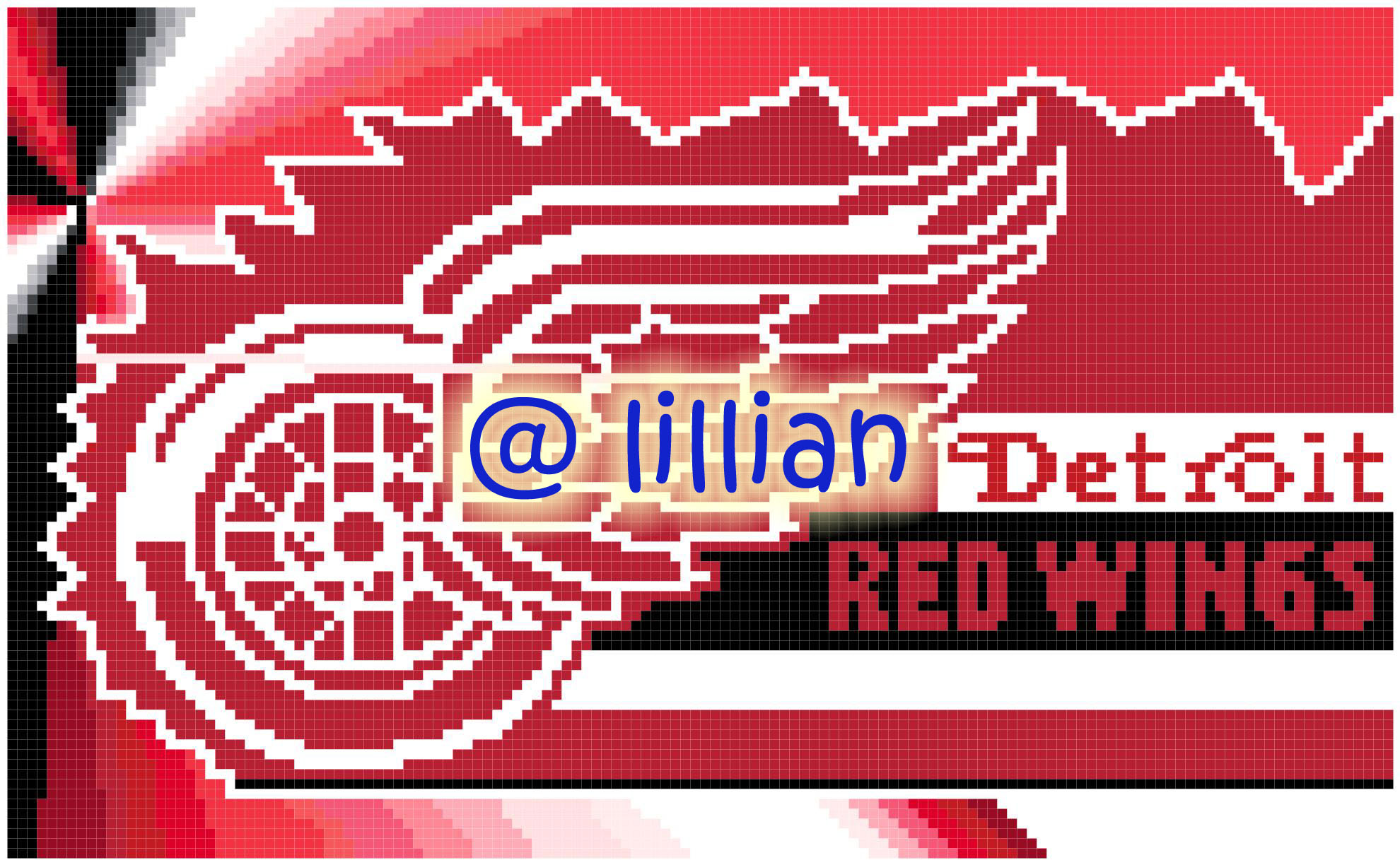 PDF ~NHL DETROIT RED WINGS Counted Cross Stitch PATTERN