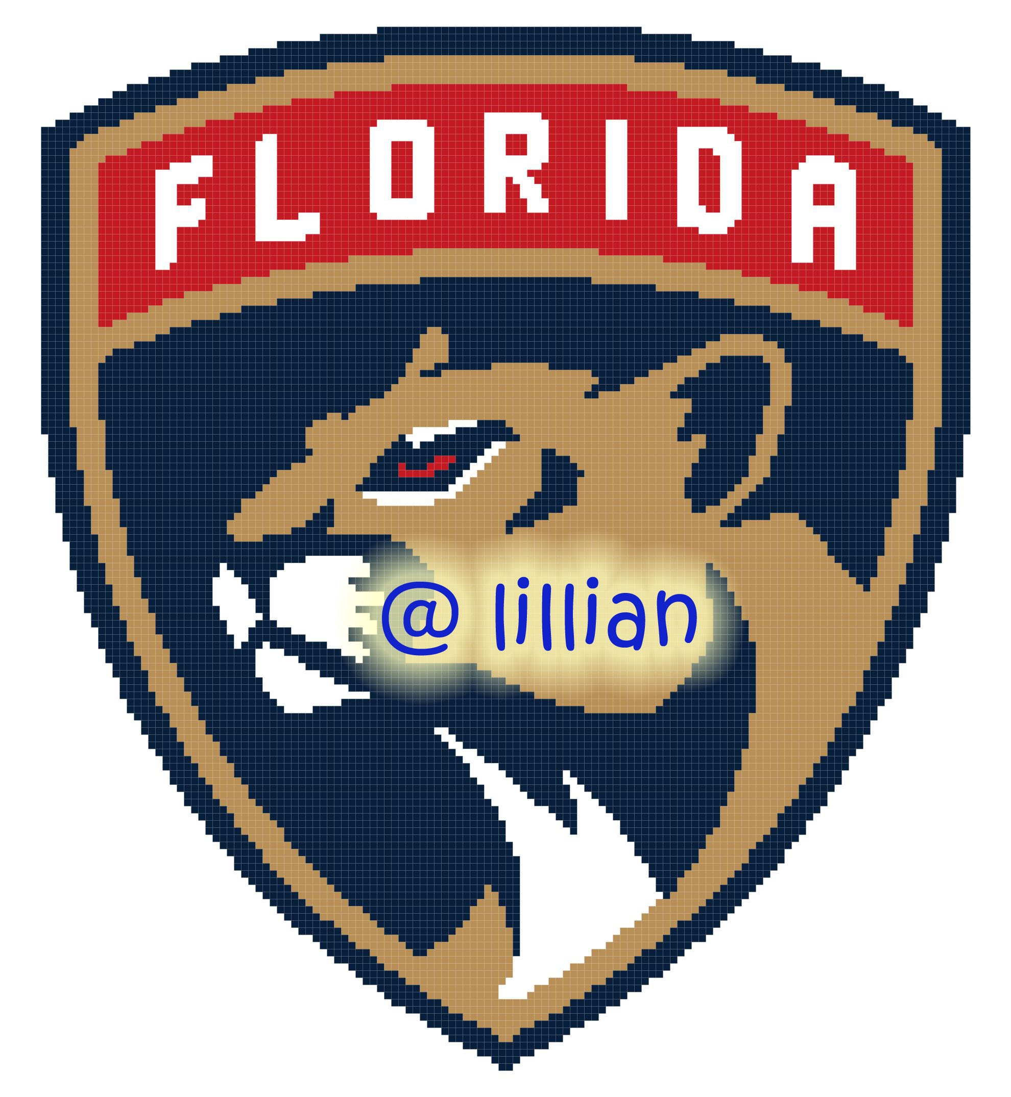 PDF ~NHL FLORIDA PANTHERS N Counted Cross Stitch PATTERN