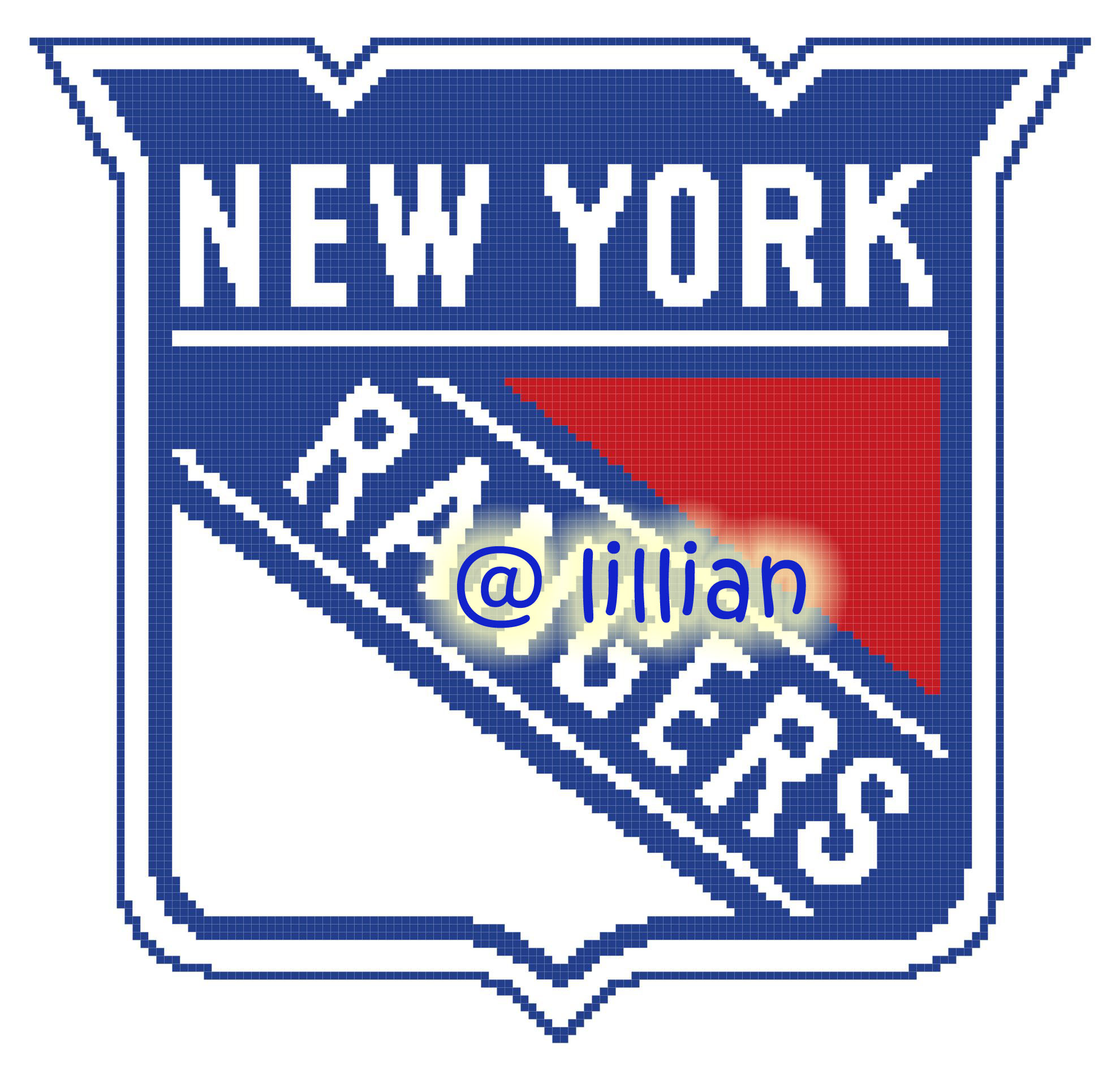 PDF ~NHL NEW YORK RANGERS N Counted Cross Stitch PATTERN