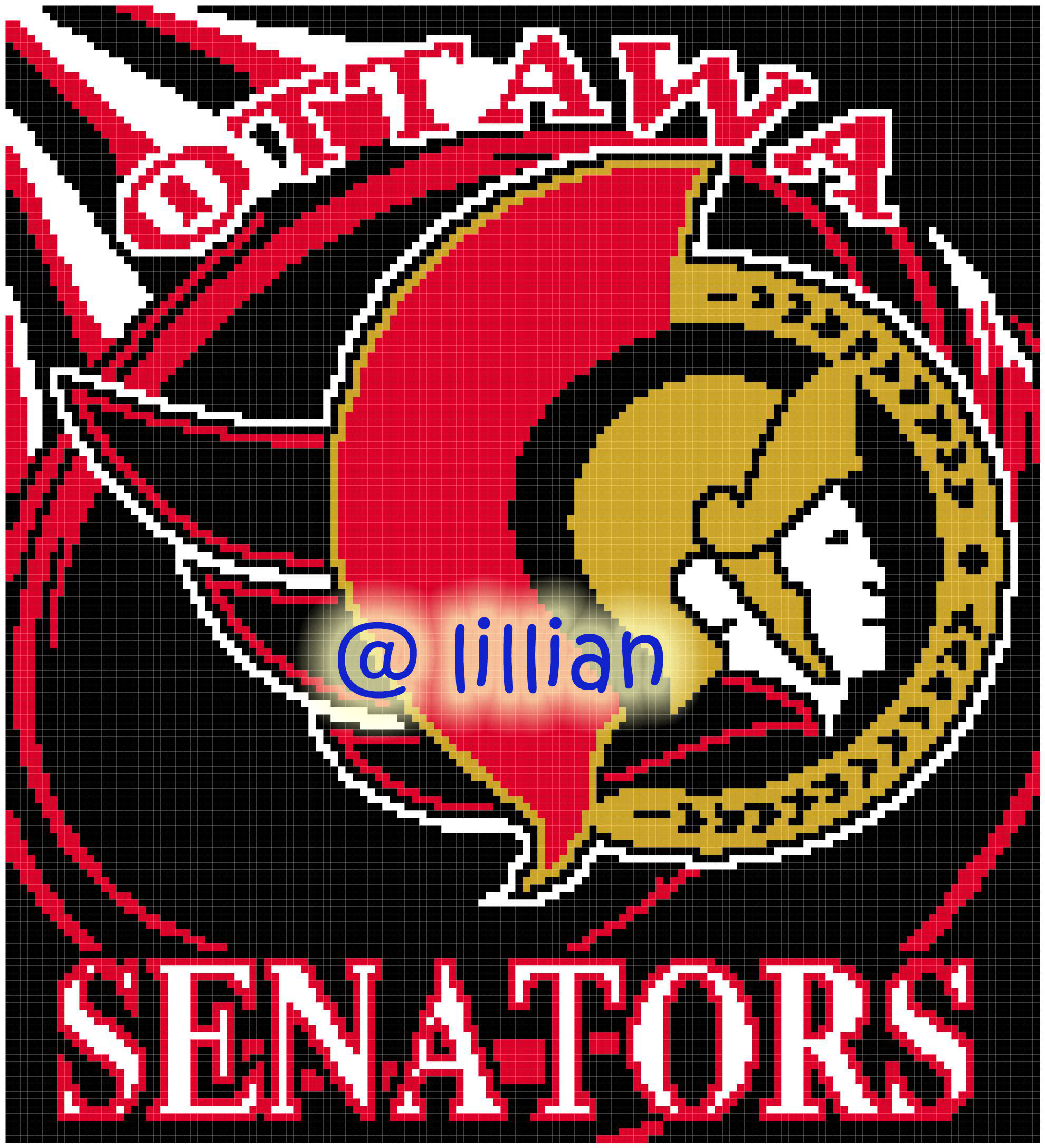 PDF ~NHL OTTAWA SENATORS Counted Cross Stitch PATTERN