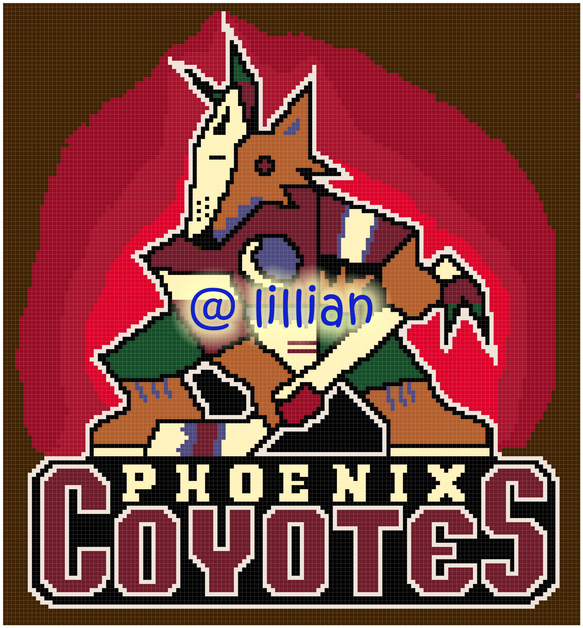PDF ~NHL PHOENIX COYOTES Counted Cross Stitch PATTERN