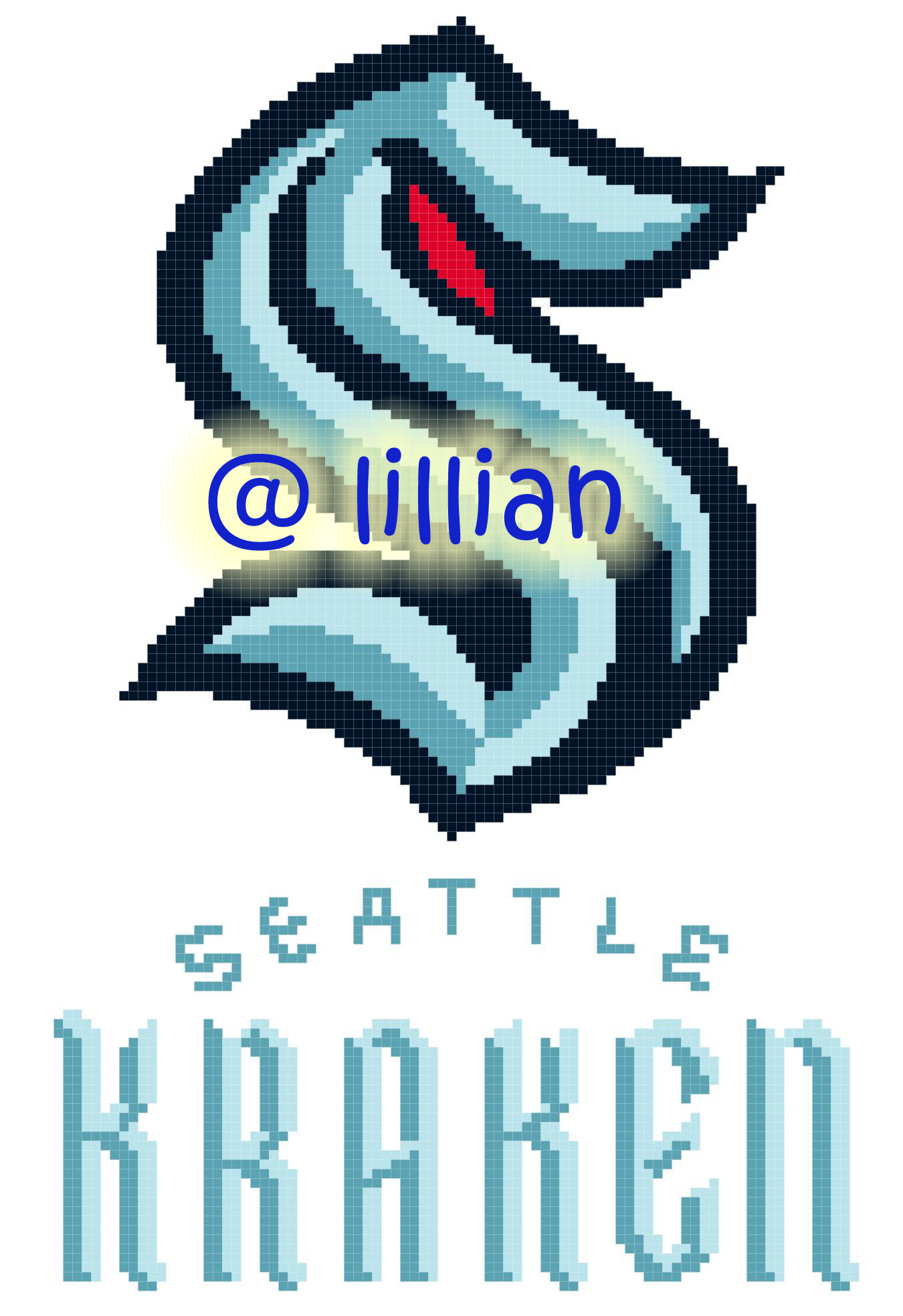 PDF ~NHL SEATTLE KRAKEN Counted Cross Stitch PATTERN